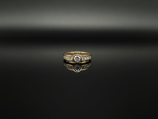 Lxy - Ring Diamantring aus 585er 14k Gelbgold mit top Brillanten