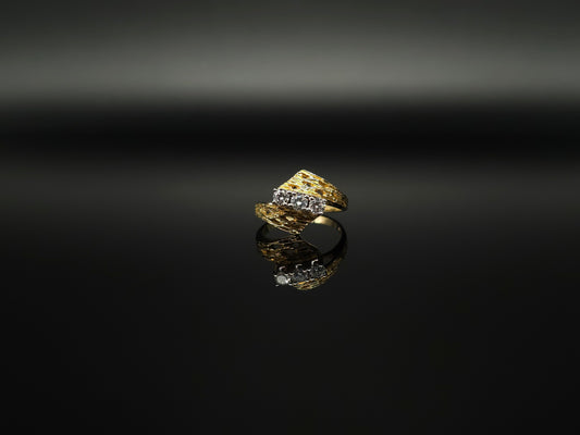 Lxy - Ring Diamantring handgefertigt aus 585er 14k Gelb- & Weißgold mit top Brillanten