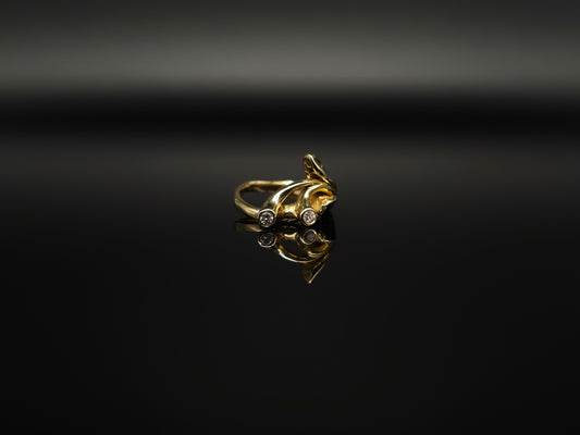 Lxy - Ring Diamantring aus 750er 18k Gelbgold mit Top Brillanten handgefertigt