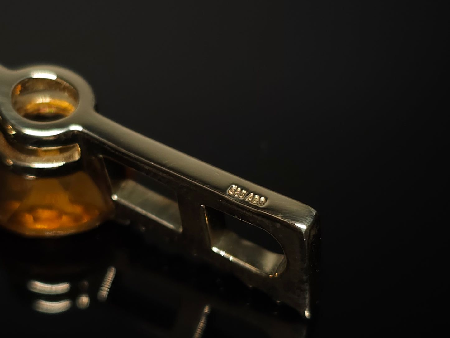 Lxy - Set Citrin & Diamant Set Anhänger & Ring aus 585er 14k Gelbgold